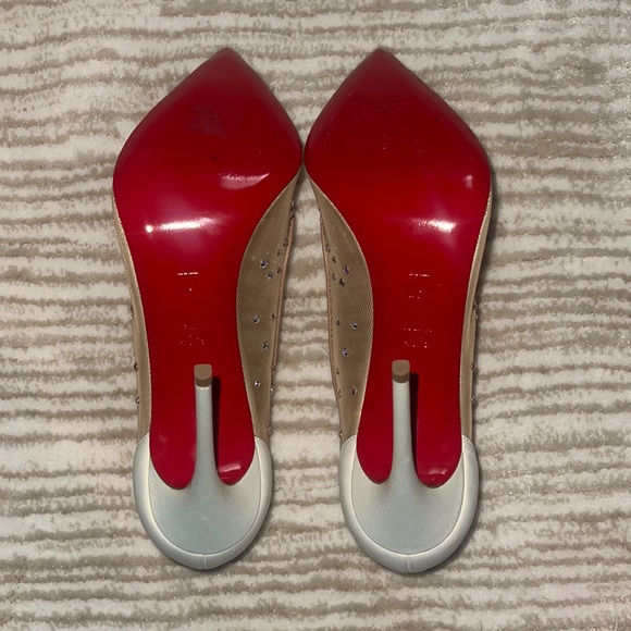 Christian Louboutin Follies 100mm Embellished Red Sole Pumps - Picture 3 of 5